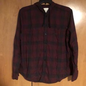 *NEVER WORN* American Eagle Hooded Flannel Shirt